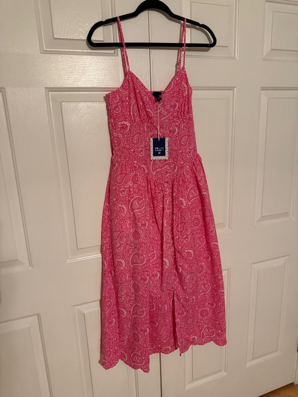 Roller Rabbit - Pink Paisley Midi Sundress with Spaghetti Straps